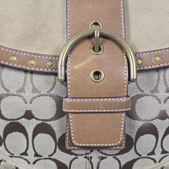 Coach Vintage (2006)Soho Signature Jacquard & Suede Hobo shoulder bag - Preloved - Picture 5 of 16